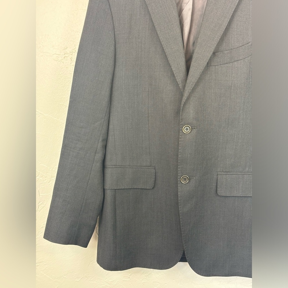 MOSSIMO DUTTI Super 130's Wool Charcoal Grey Blazer Suit Jacket Business 46/36 - Picture 4 of 16